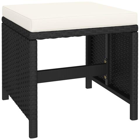 Set Da Pranzo Per Esterni 6 Pz Con Cuscini In Polyrattan Nero - Foto 10