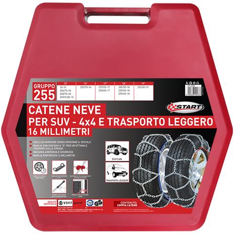 Set Due Pezzi Catene Da Neve 16mm Gruppo 255 Per Suv 4x4 E Trasporto Leggero - Foto 1