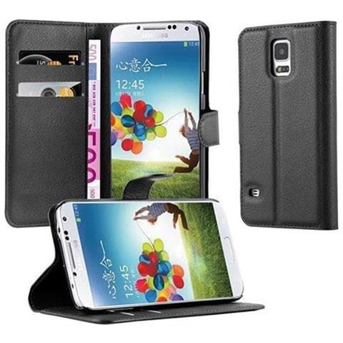 Custodia Compatibile Con Samsung Galaxy S5 / S5 Neo In Nero Carbone - Coperchio Protettiva Con Chiusura Magnetica, Funzione Stand E Tasca Per Le Carte - Foto 1