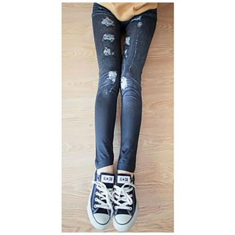 H-Tech - Leggings Pantaloni Effetto Jeans Leggins Pantacollant Donna Jeans  Jeggings, Modello: N. 08 - ePRICE