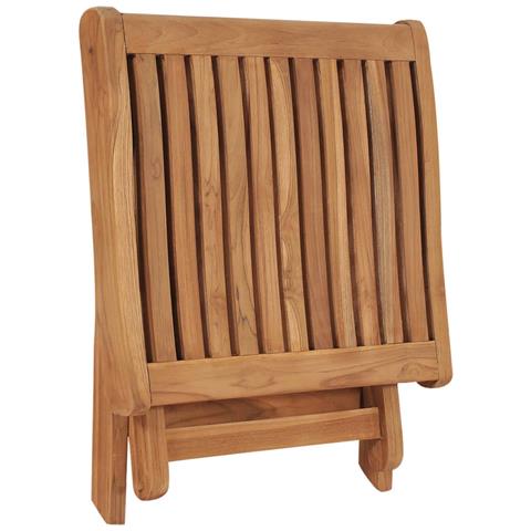 Poggiapiedi Pieghevole 46,5x49x41,5 cm Legno Massello di Teak - Foto 2