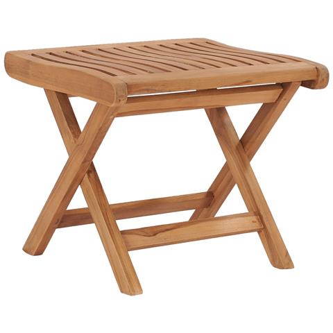 Poggiapiedi Pieghevole 46,5x49x41,5 cm Legno Massello di Teak - Foto 1