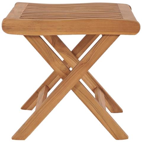 Poggiapiedi Pieghevole 46,5x49x41,5 cm Legno Massello di Teak - Foto 6