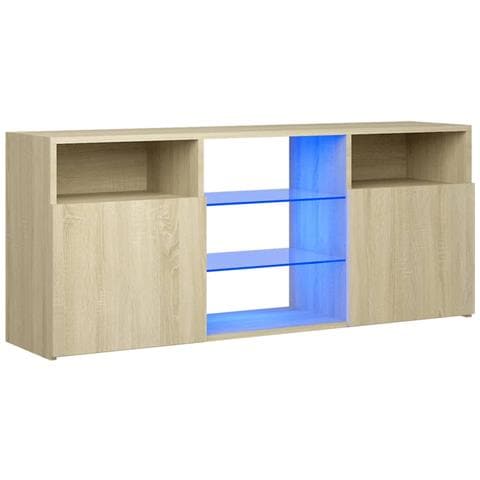 Mobile Porta TV con Luci LED Rovere Sonoma 120x30x50 cm - Foto 1