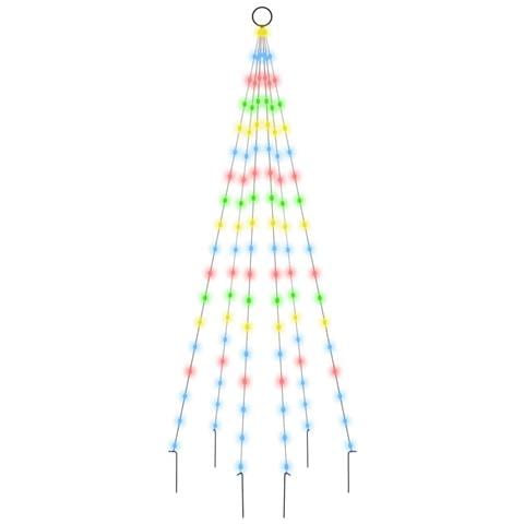 Albero di Natale Pennone Colorato 108 LED 180 cm - Foto 1