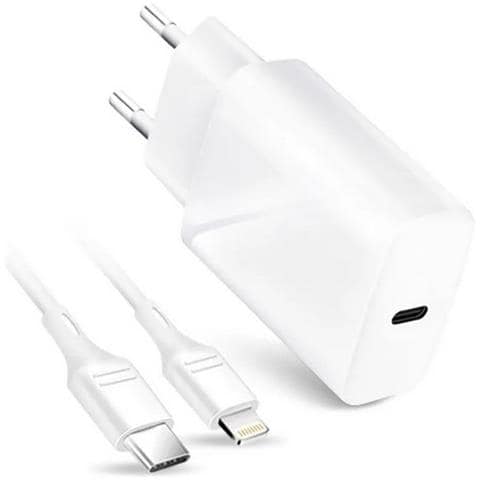 Caricabatterie Per Casa Usb-c 20w Connettore Apple 8-pin White Per Iphone X 12 13 14 Pro - Foto 1