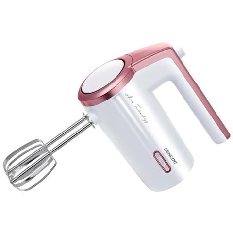 Sbattitore a Batteria SHM 9000WH con 3  Velocità Potenza 50 W Adattatore di Ricarica con Cavo USB-C Colore Bianco/Rosa - Foto 2