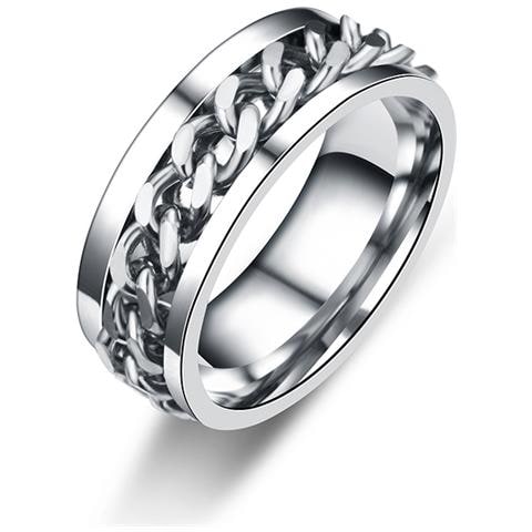 Anello Antistress Con Funzione Di Apertura Bottiglia Argento 20,7 Mm Silver S - Foto 1
