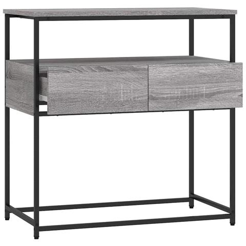 Tavolino Consolle Grigio Sonoma 75x40x75 Cm Legno Multistrato - Foto 10