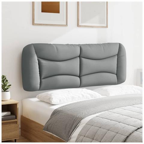 Cuscino Testiera Grigio Chiaro 140 cm in Tessuto - Foto 2