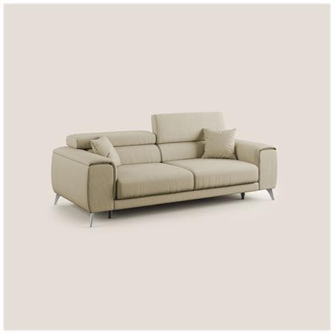 Fusion Divano con sedute allungabili in tessuto smacchiabile T05 185 cm cammello - Foto 1