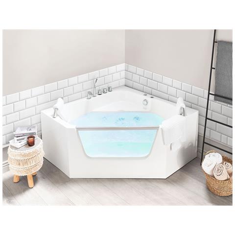 Vasca Idromassaggio Angolare Cantalla 150 X 150 Cm Bianco - Foto 1