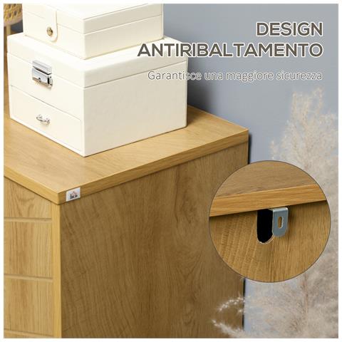 Mobile Multiuso Stile Vintage In Legno Con Due Ripiani Interni, 60x30x76cm - Foto 6