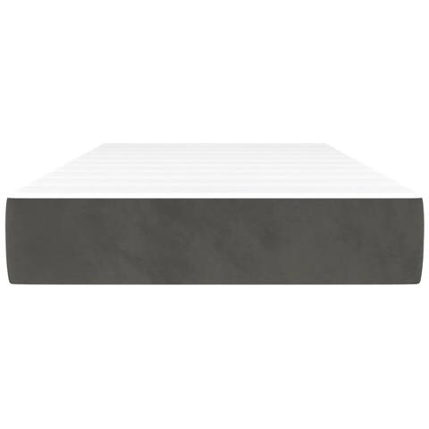 Materasso A Molle Grigio Scuro 80x220x20 Cm In Velluto - Foto 3