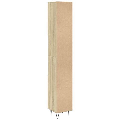 Armadietto Da Bagno Rovere Sonoma 30x30x190cm Legno Multistrato - Foto 2