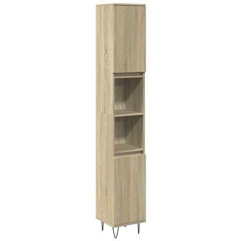 Armadietto Da Bagno Rovere Sonoma 30x30x190cm Legno Multistrato - Foto 1