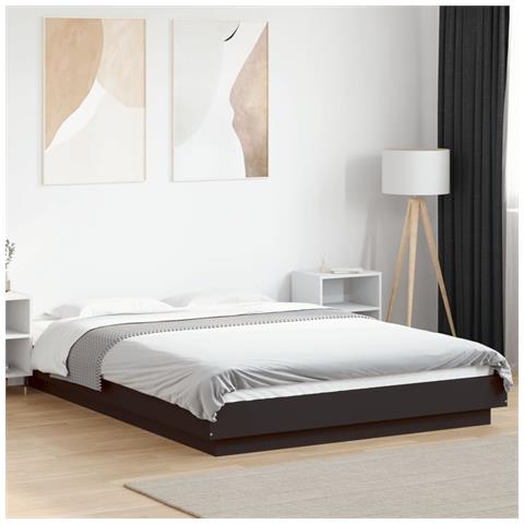 Giroletto Con Luci Led Nero 120x190 Cm In Legno Multistrato - Foto 1