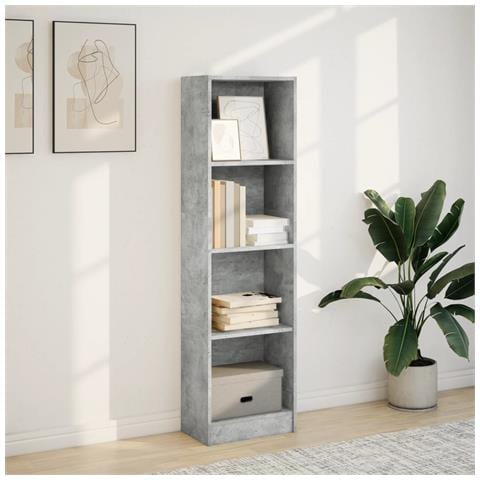 Libreria Grigio Cemento 40x24x143 Cm In Truciolato - Foto 3