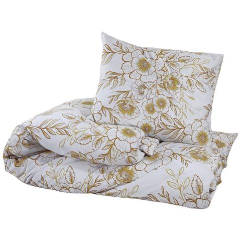 Set Copripiumino Bianco E Marrone 260x240 Cm In Cotone - Foto 3