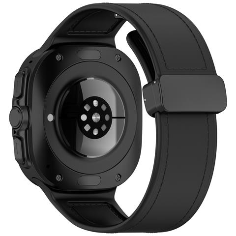 Cinturino In Silicone Per Samsung Watch Ultra 47 Mm Con Chiusura Magnetica Black - Foto 7