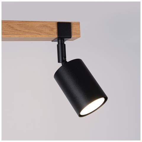 Sollux Lighting Lampada Da Soffitto Fager 2 Nero Sl.1344 - Scandinavo Lampade Da Soffitto Nero/legno Naturale 17.2x38x6 Cm - Foto 8