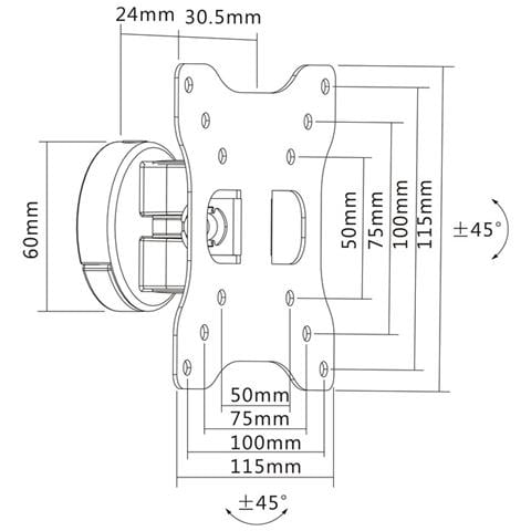 7437 Supporto TV a parete 81,3 cm (32") Nero - Foto 2
