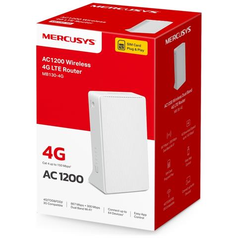 MB130-4G router wireless Ethernet Dual-band (2.4 GHz / 5 GHz) Bianco - Foto 3