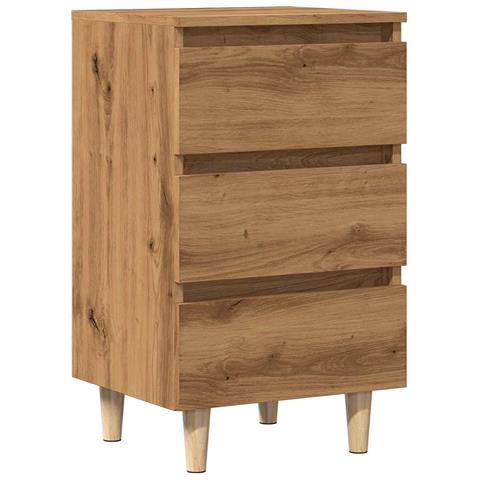 Comodino Rovere Artigianale 40x35x69 Cm In Legno Multistrato - Foto 2
