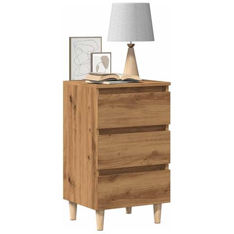Comodino Rovere Artigianale 40x35x69 Cm In Legno Multistrato - Foto 1