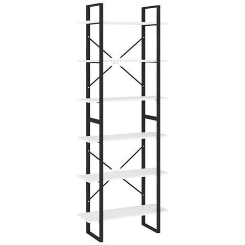 Scaffale Alto Bianco 80x30x210 Cm In Legno Massello Di Pino - Foto 1