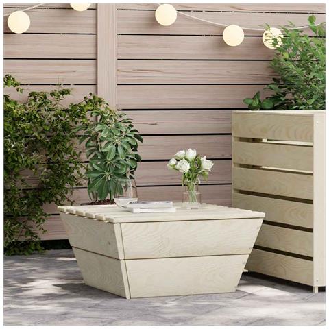 Tavolo Da Giardino 60x60x30 Cm In Legno Di Abete Impregnato - Foto 7