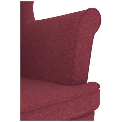 Poltrona con Poggiapiedi Rosso Vino in Tessuto - Foto 9