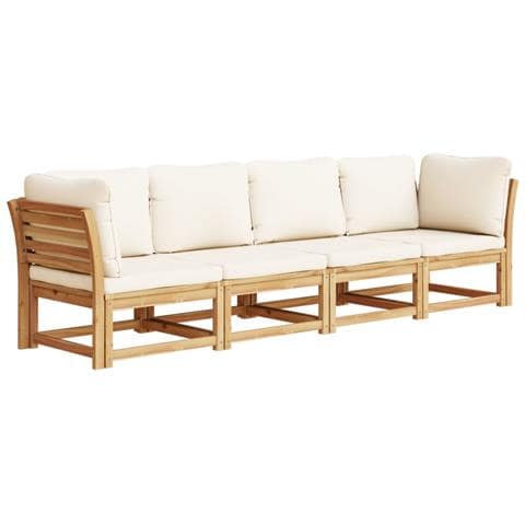 Set Salotto da Giardino 4pz con Cuscini Legno Massello Acacia - Foto 1