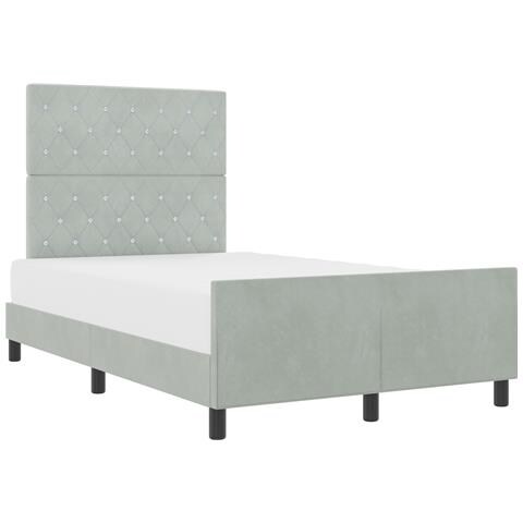 Struttura Letto Grigio Chiaro 120x190 cm in Velluto - Foto 1