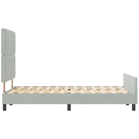 Struttura Letto Grigio Chiaro 120x190 cm in Velluto - Foto 9