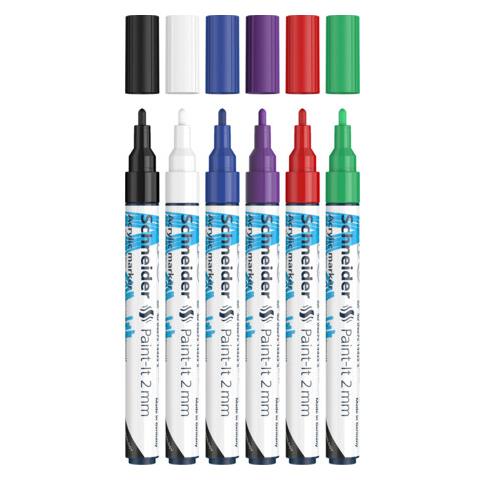 Paint-It evidenziatore 6 pz Tipo di punta Nero, Blu, Verde, Viola, Rosso, Bianco - Foto 1