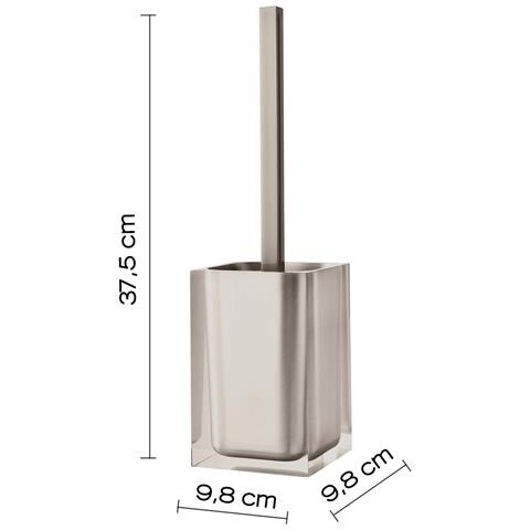 Scopino Wc D'appoggio Con Ciuffo In Setole Linea Rainbow Ra33 Tortora Chiaro - Foto 2