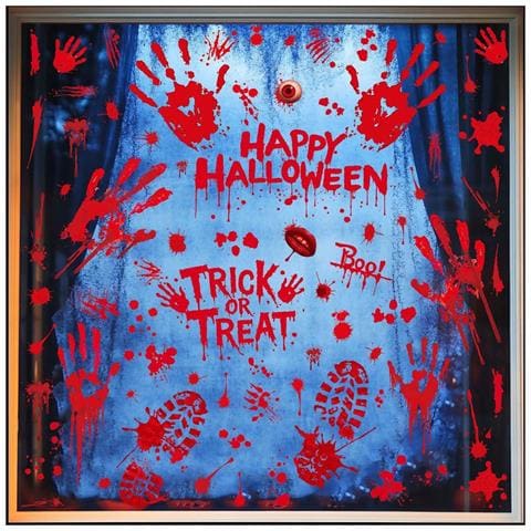 Adesivi Per Vetri Con Impronte Di Mani - Set Da 6 Per Halloween - Foto 7