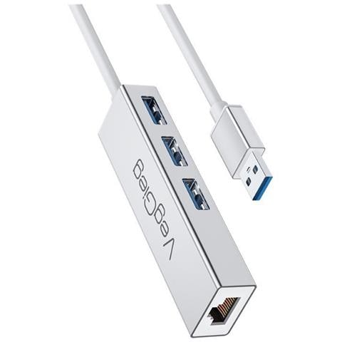 Adattatore Usb A Gigabit Ethernet Con Hub Usb A 3 Porte - Grigio - Foto 3