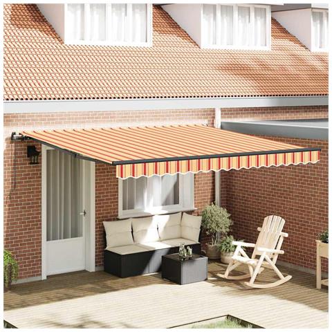 Tenda Retrattile giallo e arancione 400 × 300 cm Tessuto - Foto 2