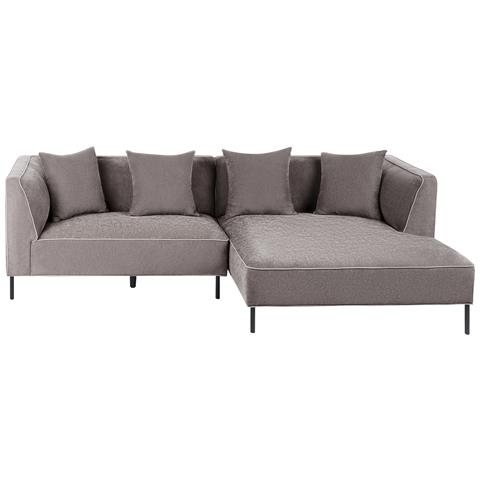 Divano Angolare 3 Posti Sater Ciniglia Tortora Lato Sinistro - Foto 2