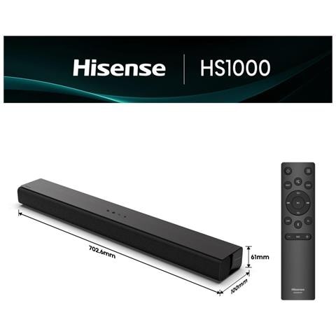 Soundbar HS1000 2.0 Canali 120W DTS Virtual:X 100-240 V Nero - Foto 2