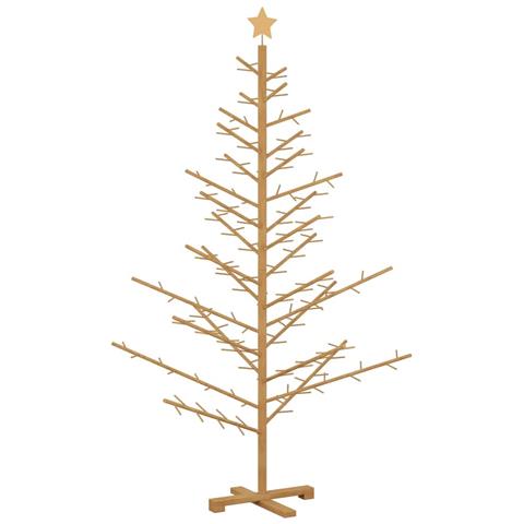 Albero di Natale in legno Marrone 180 cm Legno di pino massello - Foto 1