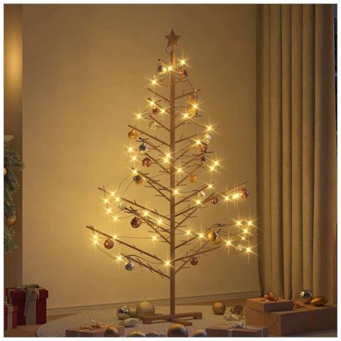 Albero di Natale in legno Marrone 180 cm Legno di pino massello - Foto 2