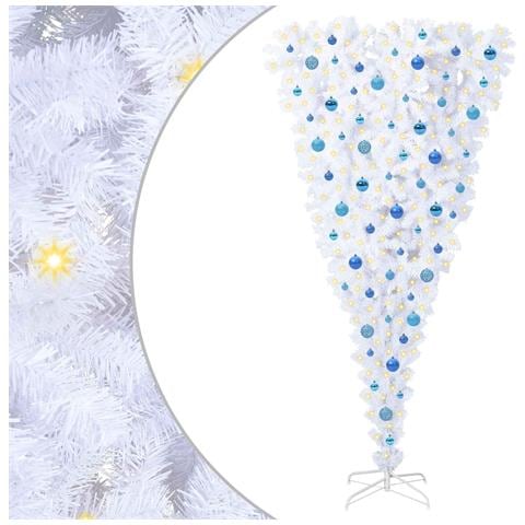 Albero di Natale artificiale Bianco 210 cm PVC e Acciaio - Foto 1