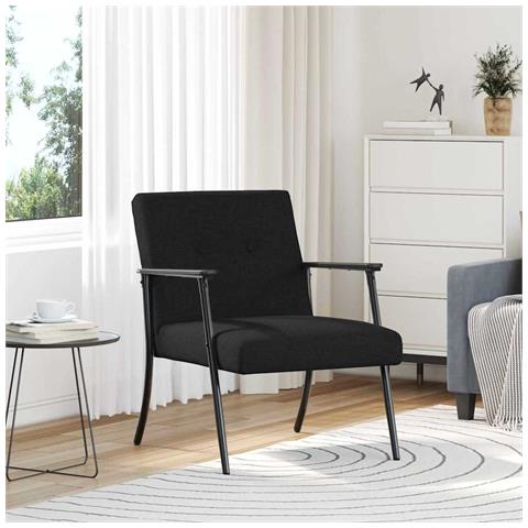 poltrona Nero 59 x 75 x 78 cm Tessuto - Foto 2