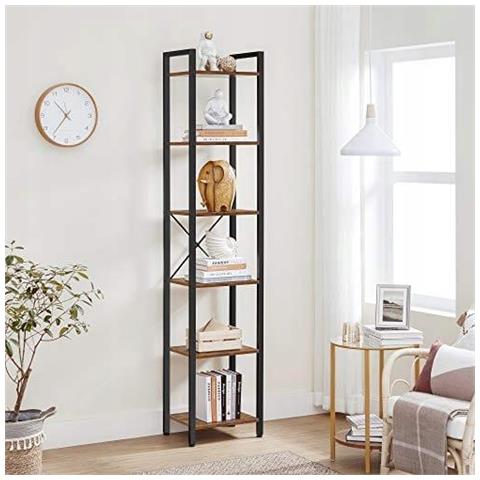 Libreria LLS101B01 in stile loft rustico marrone per soggiorno - Foto 2