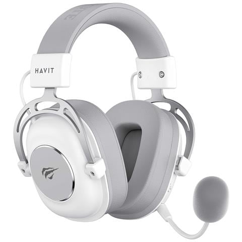 H2002YG (White and grey) Cuffie Con cavo e senza cavo A Padiglione Gaming Bluetooth Grigio, Bianco - Foto 1