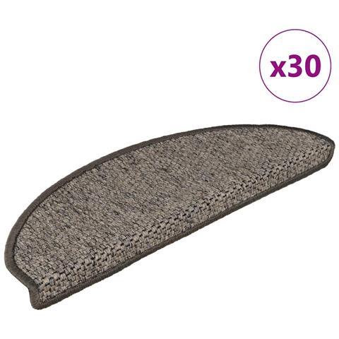 Tappeti Adesivi per Scale Sisal 30pz 65x21x4cm Beige Marrone - Foto 1
