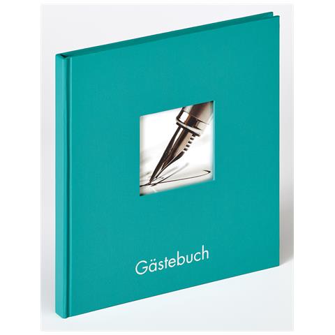Libro Degli Ospiti Fun, Verde Petrolio, 23x25 Cm - Foto 1